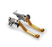 Compatible Pour Kawasaki D-TRACKER X 2008-2013 2014 2015 2016 Motocross Dirt Bike CNC Leviers D'embrayage De Frein En Aluminium Levier Pliable Levier De Pivot De Moto(Or)