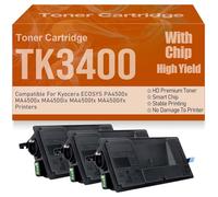 Compatible pour Kyocera ECOSYS PA4500x MA4500x MA4500ix MA4500fx MA4500ifx Cartouches de Toner avec Puce, Haut rendement, Grande capacité, 12 500 Pages,TK3400-3PC