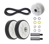 Compatible pour Maytag,Compatible pour Kenmore Kit réparation sèche-linge | Ensemble de rechange galets de tambour 12001541/303373K, poulie tendeur et courroie d'entraînement