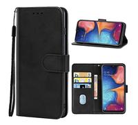 Compatible pour Samsung Galaxy A20E (5.8) SM-A202F sm-a202f/ds Étui Couverture Support Livre magnétique Flip Gel TPU Titulaire de la Carte Portefeuille ECO Leather Portefeuille pour Cartes (Noir)