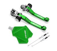 Compatible Pour Yamaha YZ450F 2009-2022 2017 2016 2015 Motocross Pliable Frein Embrayage Leviers Stunt Facile Tirer Câble Système CNC Accessoires(Vert)