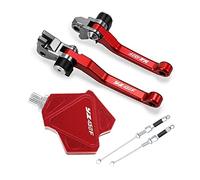 Compatible Pour Yamaha YZ450F 2009-2022 2017 2016 2015 Motocross Pliable Frein Embrayage Leviers Stunt Facile Tirer Câble Système CNC Accessoires(Rouge)