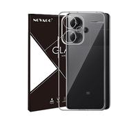 NOVAGO Compatible avec Redmi Note 13 Pro+ 5G/Redmi Note 13 Pro Plus 5G - Pack Complet- Coque Souple transparente Résistante + 3 Films Protection écran vitre Verre trempé 3D incurvé avec colle fournie