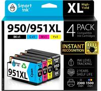 Compatible Remplacement des Cartouches d'encre pour HP 950XL 951XL 950 XL 951 XL High Yield 4 Pack (Black & C/M/Y) pour HP Officejet 8100 8600 8610 8620 8630 8640 8660 8615 8625 251DW 276DW