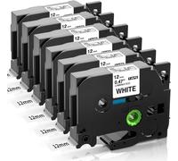 Compatible Tape for TZe-231 TZe231 12 mm Laminated Cassettes for Ptouch 1000 1010 E100 H100lb Cube Plus Label Maker (Black on White,Pack of 6)