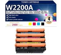 Compatible W2200A Cartouches de Toner de Remplacement W2200A W2201A W2202A W2203A pour HP Color Laserjet Pro 4201-4203cdn dn dw Imprimantes, Grand Rendement 2000 Pages,1 Set