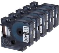 Compatible with 9mm D1 40913 a40913 S072068 Black on White Labeling Machine Compatible with LabelManager LM160 LM210D LM260P LM280 LM360D LM420P,Pack of 5