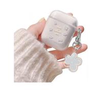 Compatible with Airpods Case with Girls Cute Clear Bear Design Smooth Soft Tpu Cover Case for Airpods 2 &1,cute for Airpod-blue Flower