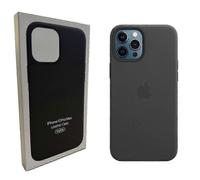 Compatible with Apple iPhone 12 Pro Max Leather Case with Magsafe - Midnight Black hwy