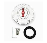 Compatible With CBR600RR F5 CB400 CBR600 CBR1000 CBR250 Keyless Motorcycle Fuel Gas Tank Cap Cover(Silver Red)