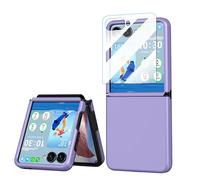 Compatible with Galaxy Z Flip 7 Case with Hinge Protection & Screen Protector for Samsung Flip 7 Case with Flexible Hinge Protector, Slim Full Protective Phone Cover for Z Flip 7 5G(Purple)