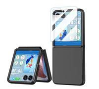 Compatible with Galaxy Z Flip 7 Case with Hinge Protection & Screen Protector for Samsung Flip 7 Case with Flexible Hinge Protector, Slim Full Protective Phone Cover for Z Flip 7 5G(Black)