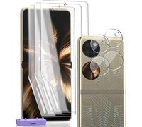 Compatible With Huawei P50 Pocket Screen Protector, P50 Pocket Flexible Tpu Film 3 Pieces And Huawei P50 Pocket Tempered Glass Lens Protector 2 Pieces \ Easy To Install