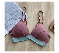 Compatible with Les Femmes Bralette Coton Soutien-Gorge Bonbons Couleur Tops Beauté Retour Brassiere Sexy Bras sans Fil Souple sous-vêtements Femme Lingerie Intime(M,Wine Red)