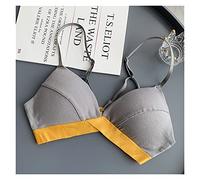 Compatible with Les Femmes Bralette Coton Soutien-Gorge Bonbons Couleur Tops Beauté Retour Brassiere Sexy Bras sans Fil Souple sous-vêtements Femme Lingerie Intime(S,Grå)