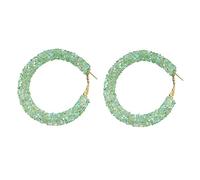 compatible with Machine Fil Perles Nettoyeur Kits Enveloppé Or Plaqué Déclaration Strass Dangle D'oreilles Pour Femmes Filles Bijoux Fabrication Décor Moules Fournitures Bijoux (Green, One Size)
