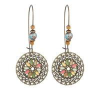 compatible with Machine Trousse Ultrasonique Accessoires Bijoux Retro Geometric Round Earrings Lightweight Hollow Statement Earrings Trendy Jewelry Gif Trousse Nettoyeur Perceuse (Grey, One Size)