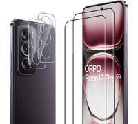 Compatible With Oppo Reno 12 Pro 5g Tempered Glass, 2 Pieces 3d Screen Protector + 2 Pieces Rear Camera Protector, 9h Hardness Bubble-Free Anti-Oil/Anti-Scratch Hd Screen Protector Film