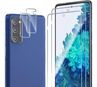 Compatible With Samsung Galaxy S20 Fe 5g Tempered Glass, 2 X Screen Protectors + 2 X Camera Protectors, 9h Hardness Bubble-Free Anti-Oil/Anti-Scratch/Anti-Fingerprint Hd Screen Protector Film