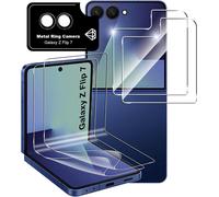 Compatible With Samsung Galaxy Z Flip 7[2 Pieces] Soft Interior Screen Protector + [2 Pieces] Front Tempered Glass Screen Protector + [1 Pieces] Camera Protector, Hd Transparent