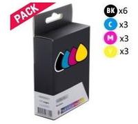 Compatibles Brother LC123VALBP Pack 15 cartouches Noires et couleurs Couleur