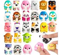 ComPDCVD 24 PCS Mignon Squeeze Animaux Jouets Kawaii Mochi Squishy Toy Squishy Jouet Anti Stress Oeufs Paques, Cadeau de Noël, Récompense Cadeaux Enfant, Cadeau d'anniversaire, Soulagement du Stress