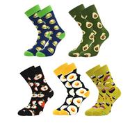 ComPDCVD 5 Paires Chaussettes Amusantes et Décontractées Pour Homme Colours Fantaisie Chaussettes fantaisie homme en Coton Chaussettess Rigolotes Imprim motif drôle et multicolore en cadeau