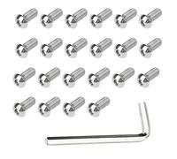ComPDCVD 60 Pièces Vis à tête Bombée Avec Bride Acier Inoxydable 5 x 10 mm Vis à tête Cylindrique à Six Pans Creux con Clé Allen per la Riparazione di Mobili, Apparecchiature di Comunicazione