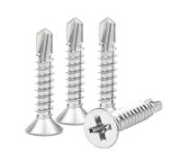 ComPDCVD Lot de 100 vis autoperceuses à tête fraisée en acier inoxydable 410 4,2 x 25 mm pour fenêtres de toiture