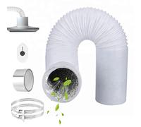 ComPDCVD Tuyau d'évacuation 80 mm x 6 m Tube Flexible D'air Gaine Ventilation en Aluminium avec 2 Colliers de Serrage et 1 Adhésif Aluminium pour Extracteur d'Air Climatisation Sèche-linge Hotte Blanc