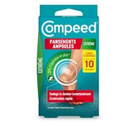 Compeed Pansements pour ampoules Hydrocolloïde Effet seconde peau 10 unités (6,8 x 4,2 cm)