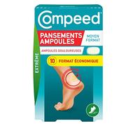 Compeed® - 10 Pansements Ampoules Extrême Hydrocolloïde - Effet Seconde Peau - Cicatrisation Rapide (6,8 x 4,2 cm)