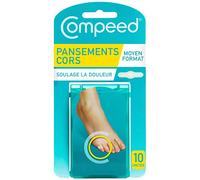 Compeed® - 10 Pansements Hydrocolloïde - Cors aux pieds - Traitement des Cors - Moyen Format : 6,0 x 1,75 cm