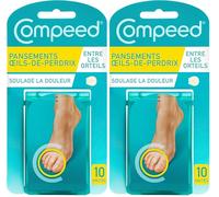 Compeed® - 10 Pansements Hydrocolloïde - Œil-de-perdrix - Traitement œil de Perdrix- 2,2 x 2,0 cm (Lot de 2)