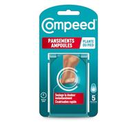 Compeed® - 5 Pansements Ampoules Plante du Pied Hydrocolloïde - Cicatrisation Rapide - 6,6 x 4,0 cm