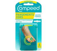 Compeed® - 6 Pansements Hydrocolloïde - Cors Hydratants - Traitement des Cors - Moyen Format : 6,0 x 1,75 cm