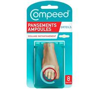 Compeed - 8 Pansements Ampoules Pied Orteils - Technologie Hydrocolloïde - Soulagement Instantané - Seconde Peau
