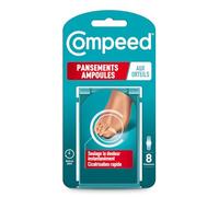 Compeed Pansements ampoules hydrocolloïdes – Effet seconde peau – Orteils (5,1 x 1,7 cm) 8 unités