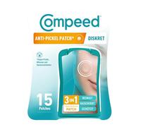 Compeed - Anti-Pickle* Patch Discret - Nettoie, masque et protège - Patchs pour boutons hydrocolloïdes* - Idéal pour une utilisation de jour - Pour les zones ciblées - 15 patchs - 1.5x1.5cm