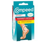 Compeed - Format économique - 10 Pansements Ampoules Hydrocolloïdes - Moyen Format - Seconde Peau - Cicatrisation Rapide - 6,8 x 4,2 cm
