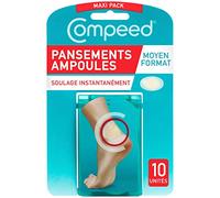 Compeed - Format économique - 10 Pansements Ampoules Hydrocolloïdes - Moyen Format - Seconde Peau - Cicatrisation Rapide - 6,8 x 4,2 cm