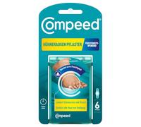 COMPEED Lot de 6 pansements de protection hydratants pour cors | Éliminateur de callosités, adoucit les callosités, soulage la douleur des cors, soulage la pression, 1,7 x 6 cm