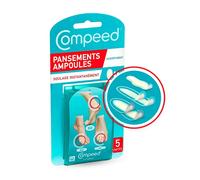 Compeed Pansements ampoules hydrocolloïdes – 3 formats (2 moyens, 2 petits, 1 orteil) – boîte de 5