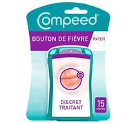 Compeed - Patch Bouton de Fièvre - Discret pour un Traitement Rapide - Soins jour et nuit - 15 patchs anti-boutons de fièvre - Format (1,5 x 1,5 cm)