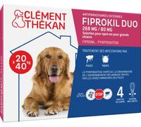 Clément Thékan Anti-Puces et Anti-Tiques pour Grand Chien (20-40kg) - Double action : Elimine les parasites & larves/oeufs Protège votre animal son environnement 4 Pipettes Spot On Pipette(S) Unidose(