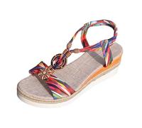 Compensee Femme Sandales Orthopédiques Pour Femme D'été Confortables Sandales Élégantes Légères Et Réglables Compensées Avec Bande Croisée Pantoufles D'été Anatomiques Confortables Fabriqué En Italie