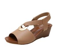 compensées femme Du 36 au 42 Sandales à Talon Compensé Ouvertes aux orteils taille moyenne Semelle en TPR Bride Élastique Faciles à Enfiler Confort Élégantes Robe été assorti se promener