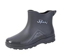 Compensées Homme Bout Fermé Rose Men's Rain Boots Water Shoes Top Rubber Shoes Casual Fashion Outdoor Work Fishing Car Wash Kitchen Non Slip Overshoes Rain Boots Sandales Homme Été Cuir (Grey, 39)
