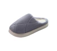 Compensées pour Femmes Bout Fermé avec Livraison Lendemain Chaussons d'intérieur Confortables pour Femmes, Chaussures duveteuses à Brides pour Un Confort Hivernal et Lacets Chaussures (Grey, 41)