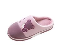 Compensées pour Femmes Bout Fermé avec Livraison Lendemain Pantoufles d'intérieur Chaudes en Fourrure et Coton pour Hommes et Femmes, antidérapantes, pour l'automne et l'hiver, Chaussons (Purple, 41)
